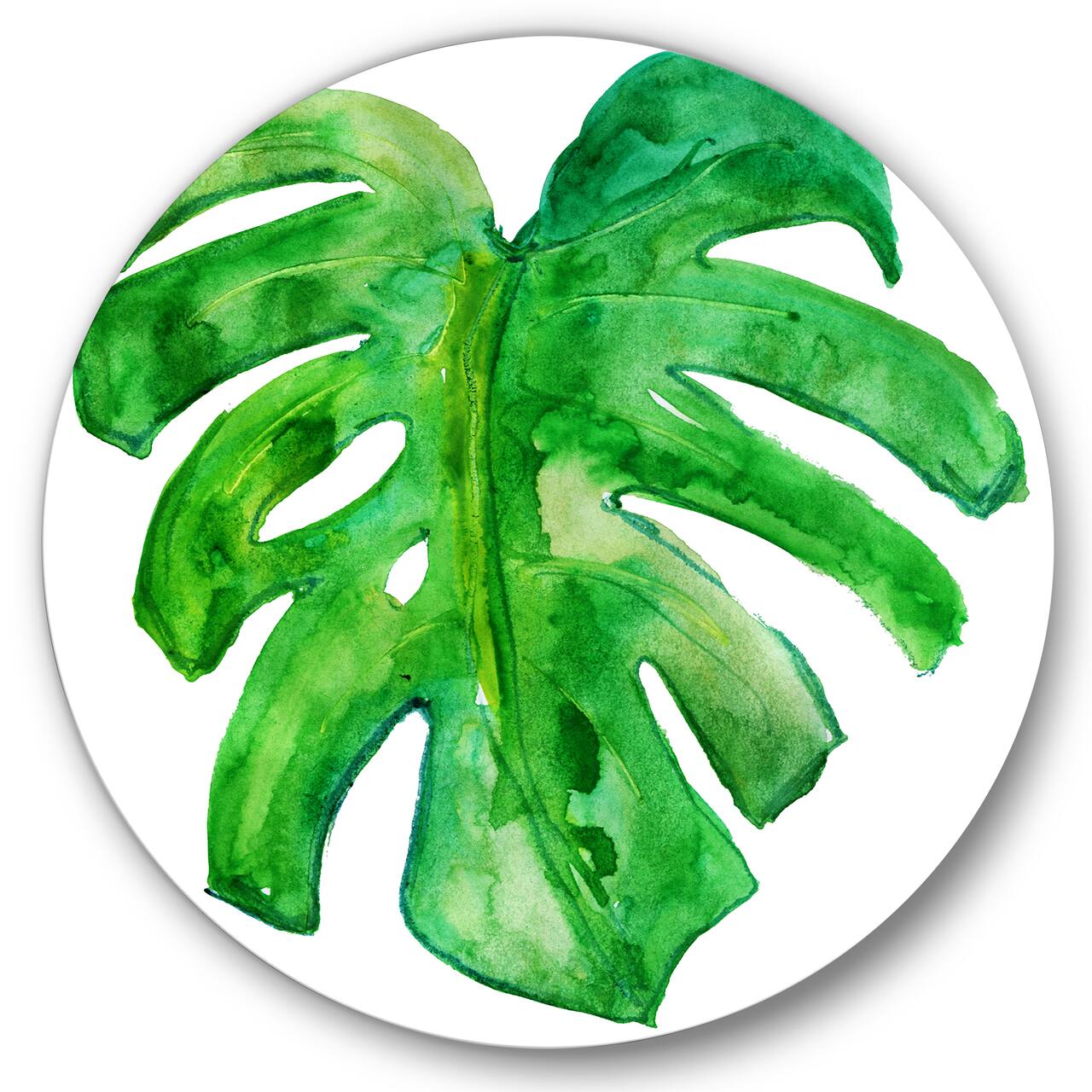 Designart - Tropical Leaf Of Monstera I - Farmhouse Metal Circle Wall Art
